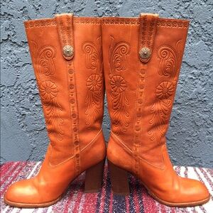 ALDO leather knee-high western boots size 35